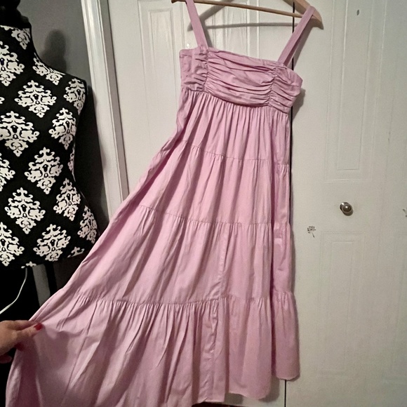 Zara Tiered Poplin Cotton Maxi Dress - Picture 3 of 11